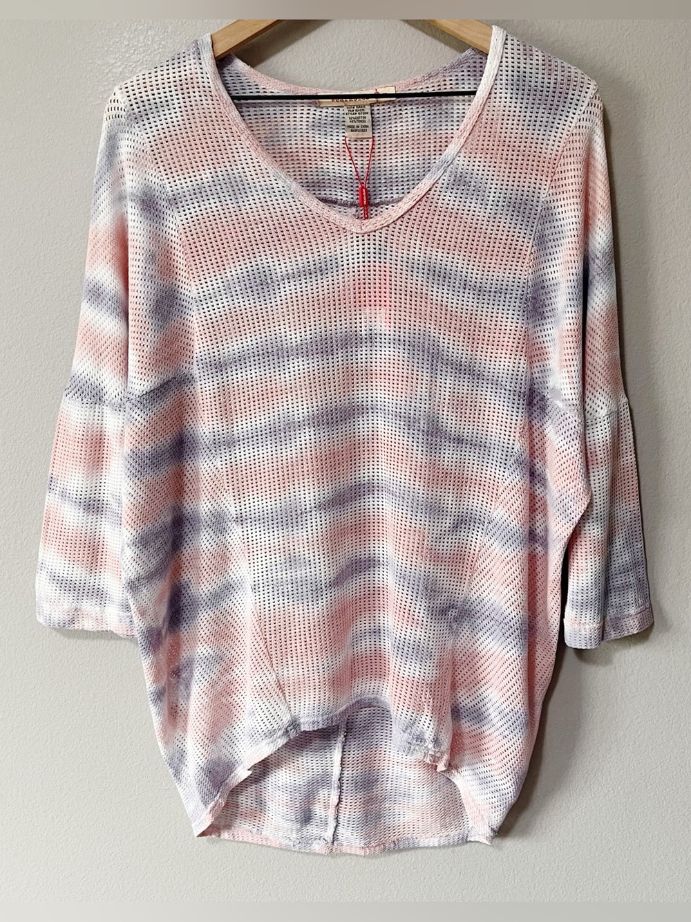 XCVI Wearables NWT Pink Purple Tie Dye Guthrie Mesh Top Size Small Boho